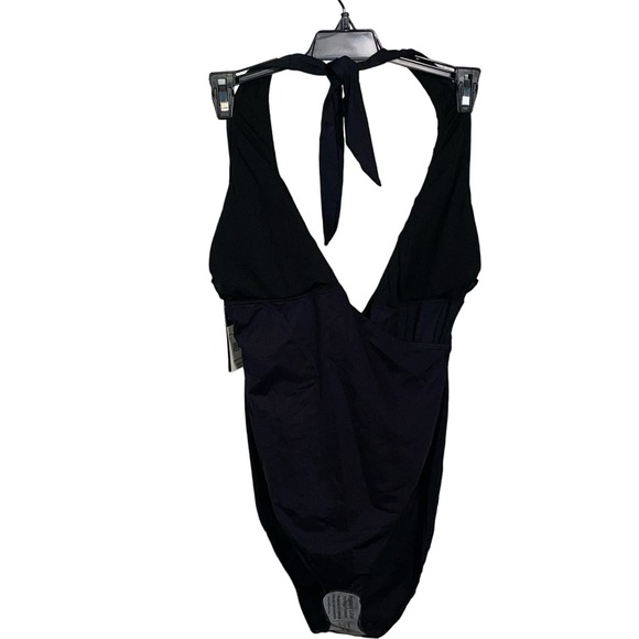 Lauren Ralph Lauren Halter wrap Side-Tie Tummy-Control swimsuit black 6 - Picture 11 of 14